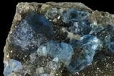 Blue Cubic Fluorite on Smoky Quartz - China #142378-2